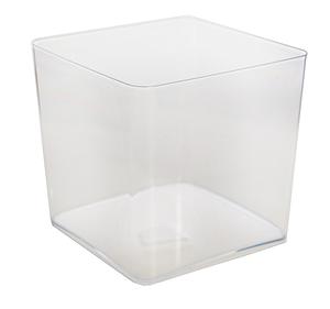 MACETA PLASTICO TRANSPARENTE 13CM X 13CM