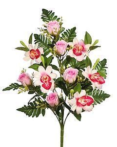 RAMO ROSAS Y ORQUIDEAS ARTIFICIAL 