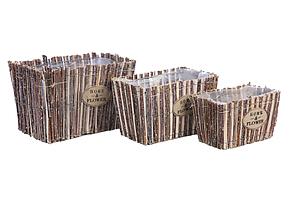 SET X 3 CUBRE MACETA RECTANGULAR 31CM