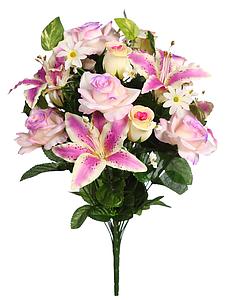 BOUQUET DE ROSAS Y LILIUMS ARTIFICIAL 52CM